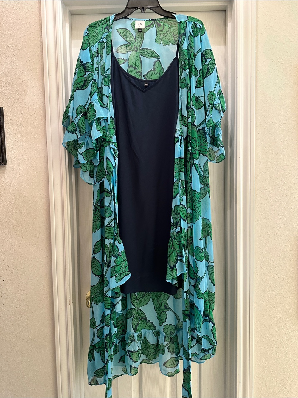 CAbi Derby (Spring 2020) Blue & Green two piece dress | size Medium